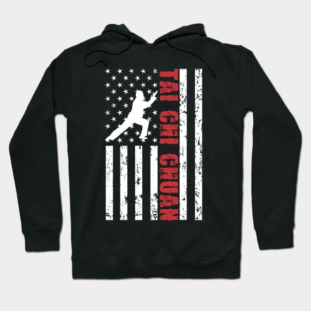 Tai Chi Chuan American Flag - US Sports Hoodie by Pannolinno